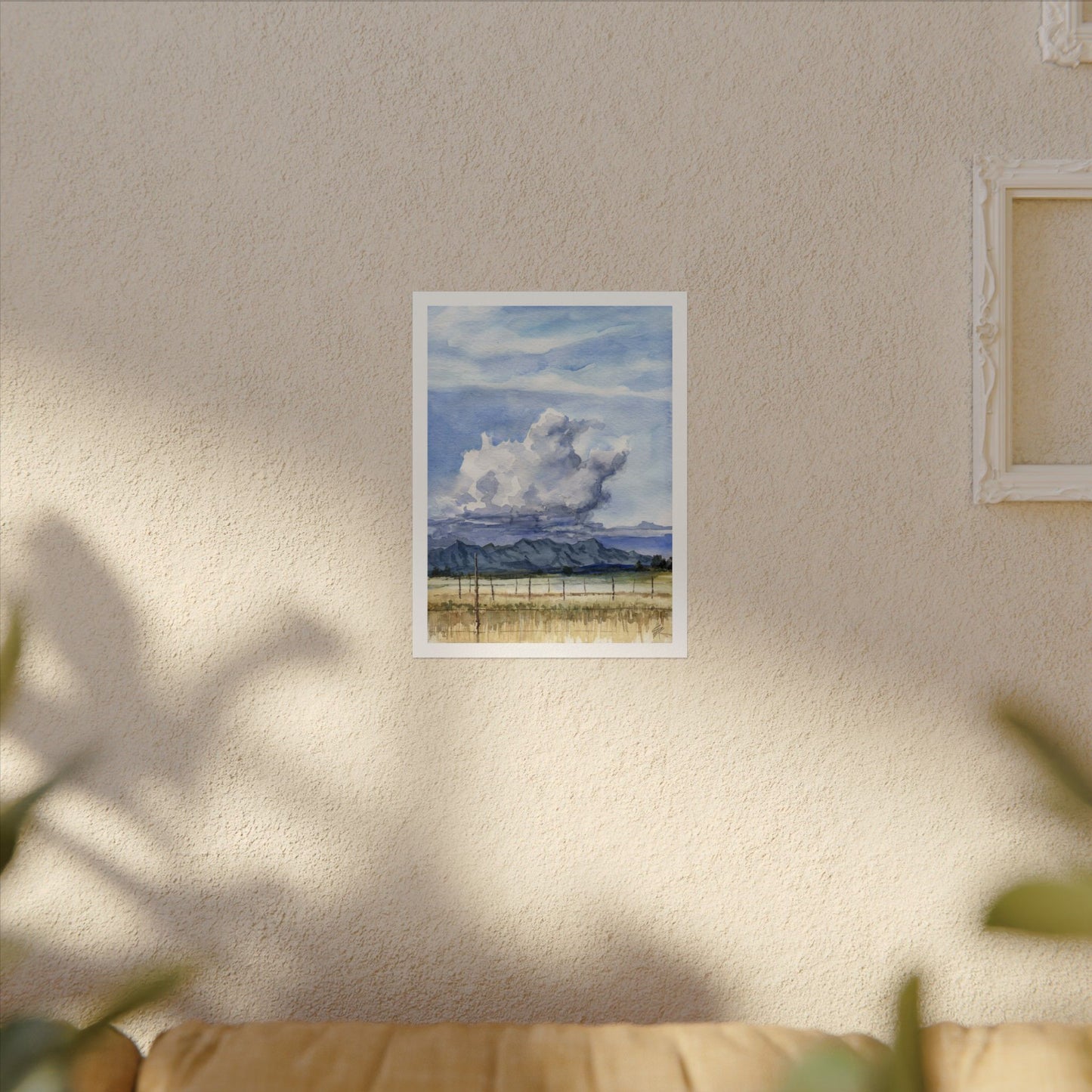 “Roadside View” Textured Watercolor Matte Poster