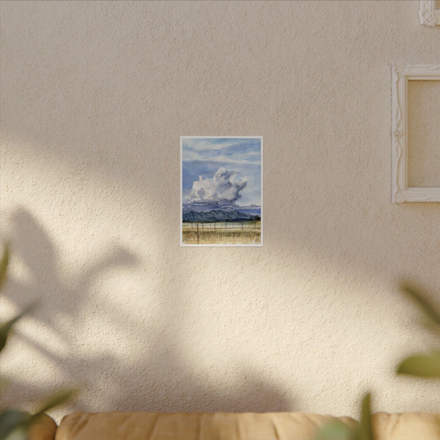 “Roadside View” Textured Watercolor Matte Poster